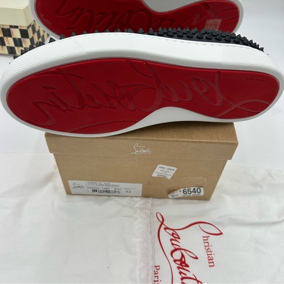 Men’s Christian Louboutin spike boat slip on sneakers size 42 made in Italy main image 8